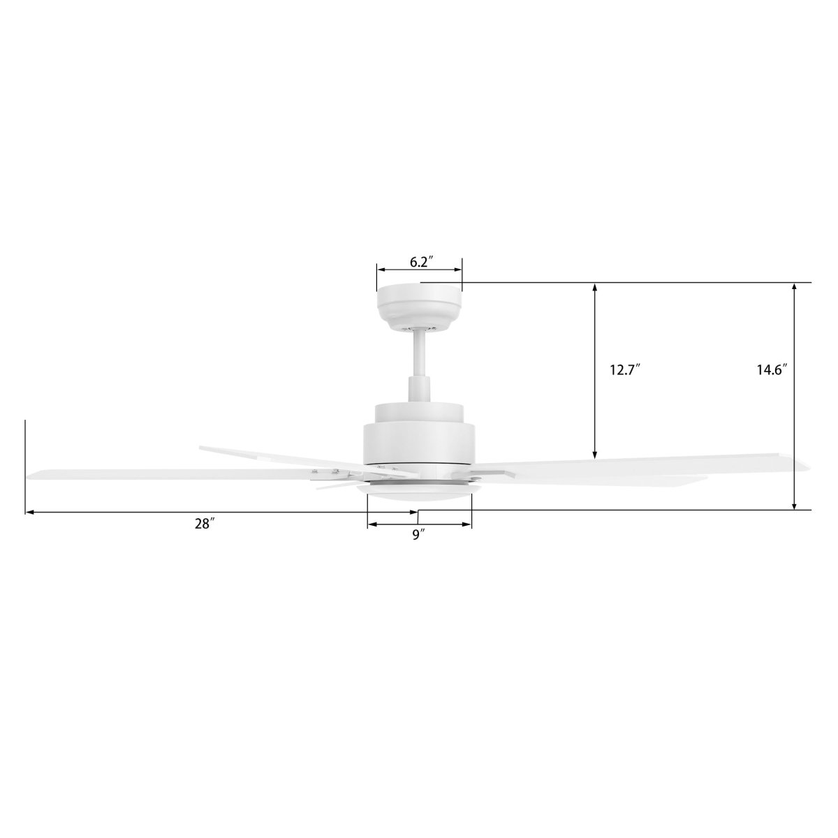 ESPEAR 56 inch 5 - Blade Smart Ceiling Fan with LED Light & Remote - LEDMyPlace