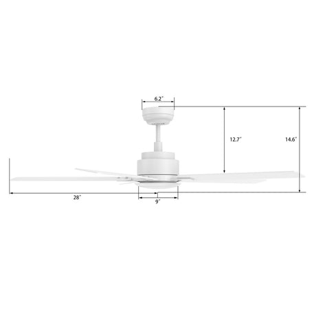 ESPEAR 56 inch 5 - Blade Smart Ceiling Fan with LED Light & Remote - LEDMyPlace