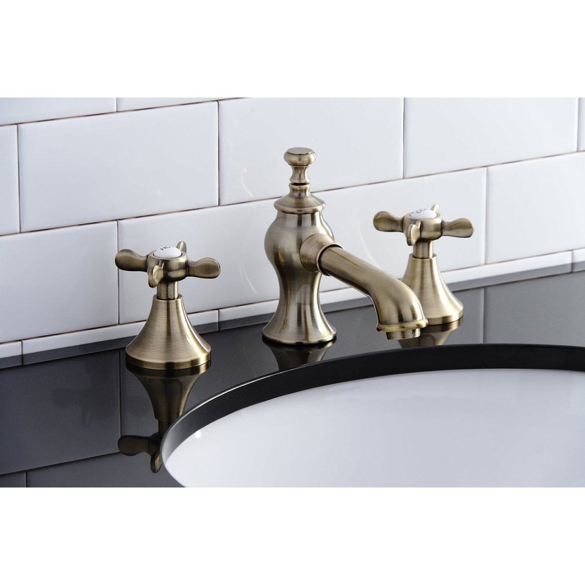 Essex 8" Deck Mount Widespread Bathroom Faucet - BUILDMYPLACE