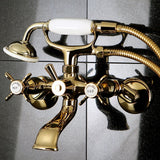 Essex Clawfoot Tub Faucet With Hand Shower In 7.5" Spout Reach - BUILDMYPLACE