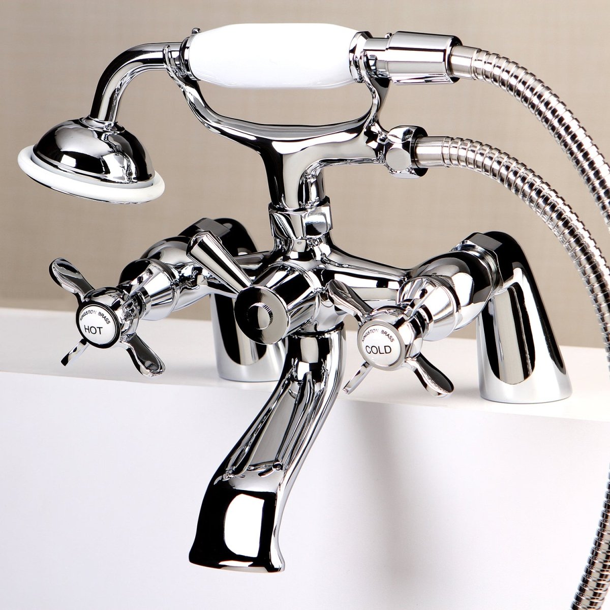 Essex Deck Mount Clawfoot Tub Faucet With Hand Shower - BUILDMYPLACE