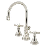 Essex Two - handle 3 - Hole Deck Mount Widespread Bathroom Sink Faucet With Brass Pop Up Drain - BUILDMYPLACE