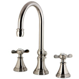 Essex Two - handle 3 - Hole Deck Mount Widespread Bathroom Sink Faucet With Brass Pop Up Drain - BUILDMYPLACE