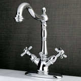 Essex Two - handle Single Hole Deck Mount Bathroom Sink Faucet with with Brass Pop - up and Cover Plate - BUILDMYPLACE