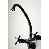 Essex Two Handle Wall Mount Kitchen Faucet With Cross Handle Lever - BUILDMYPLACE