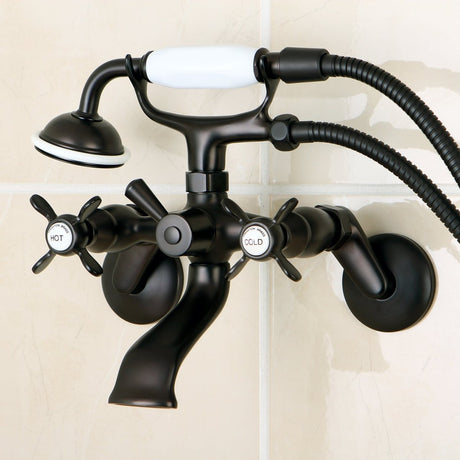 Essex Wall Mount Clawfoot Tub Faucet With Hand Shower - BUILDMYPLACE