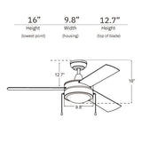 EVERETT 48 Inch 3 - Blade Ceiling Fan with LED Light & Pull Chain - LEDMyPlace
