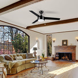EVERETT 48 Inch 3 - Blade Ceiling Fan with LED Light & Pull Chain - LEDMyPlace