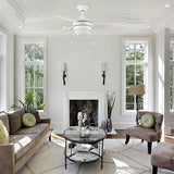 EVERETT 48 Inch 3 - Blade Ceiling Fan with LED Light & Pull Chain - LEDMyPlace