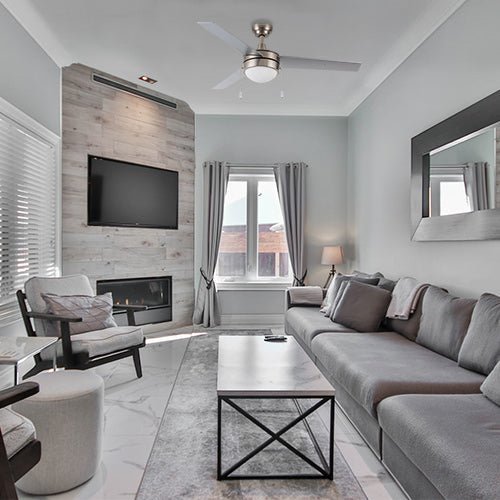 EVERETT 48 Inch 3 - Blade Ceiling Fan with LED Light & Pull Chain - LEDMyPlace