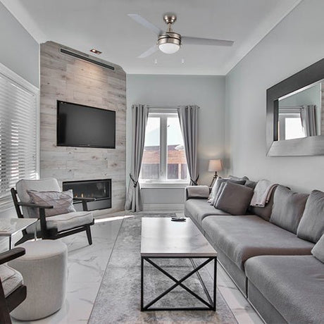 EVERETT 48 Inch 3 - Blade Ceiling Fan with LED Light & Pull Chain - LEDMyPlace