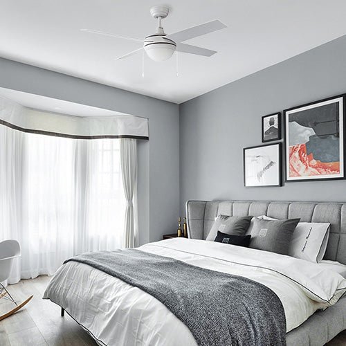 EVERETT 48 inch 4 - Blade Ceiling Fan with LED light & Pull Chain - LEDMyPlace