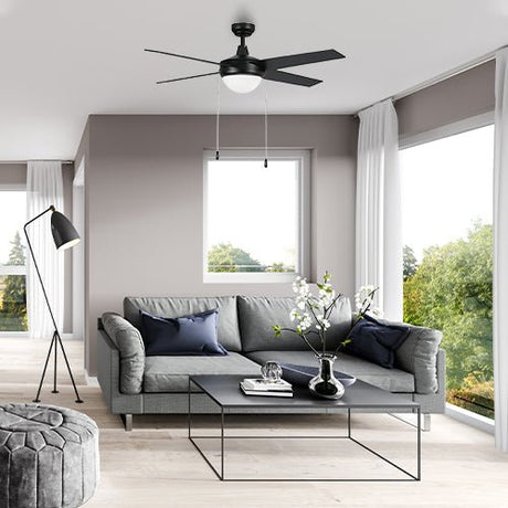 EVERETT 48 inch 4 - Blade Ceiling Fan with LED light & Pull Chain - LEDMyPlace