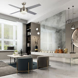 EVERETT 48 inch 4 - Blade Ceiling Fan with LED light & Pull Chain - LEDMyPlace