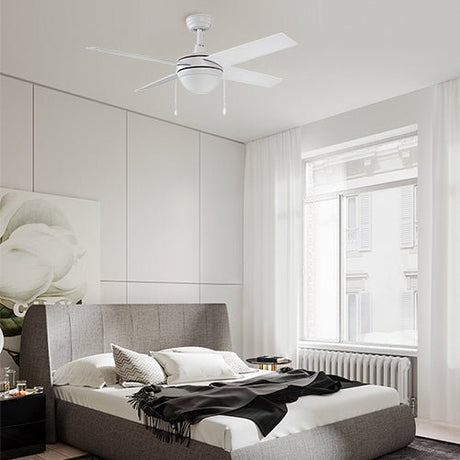 EVERETT 48 inch 4 - Blade Ceiling Fan with LED light & Pull Chain - LEDMyPlace