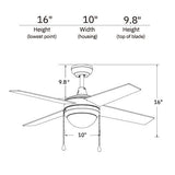 EVERETT 48 inch 4 - Blade Ceiling Fan with LED light & Pull Chain - LEDMyPlace