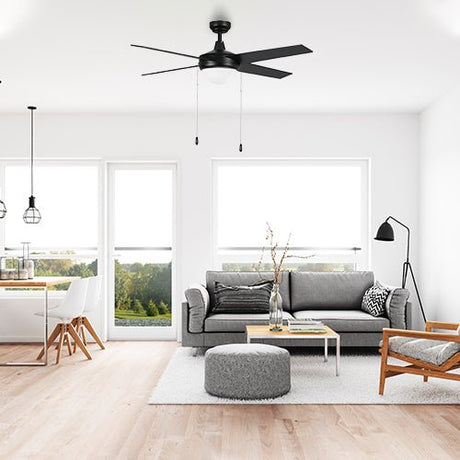 EVERETT 48 inch 4 - Blade Ceiling Fan with LED light & Pull Chain - LEDMyPlace