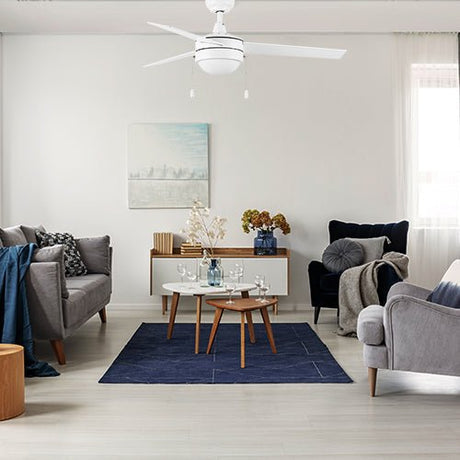 EVERETT 52 Inch 3 - Blade Ceiling Fan with LED Light & Pull Chain - LEDMyPlace