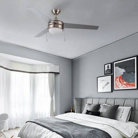 EVERETT 52 Inch 3 - Blade Ceiling Fan with LED Light & Pull Chain - LEDMyPlace