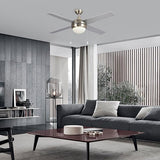 EVERETT 52 inch 4 - Blade Ceiling Fan with LED Light & Pull Chain - LEDMyPlace