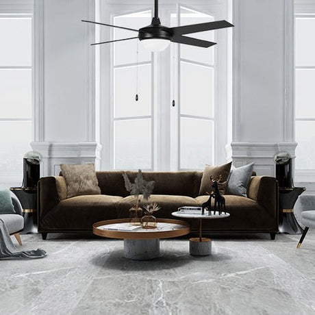 EVERETT 52 inch 4 - Blade Ceiling Fan with LED Light & Pull Chain - LEDMyPlace