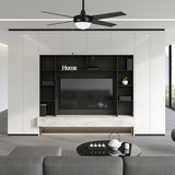 EVERETT 52 inch 4 - Blade Ceiling Fan with LED Light & Pull Chain - LEDMyPlace