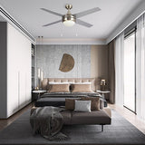 EVERETT 52 inch 4 - Blade Ceiling Fan with LED Light & Pull Chain - LEDMyPlace