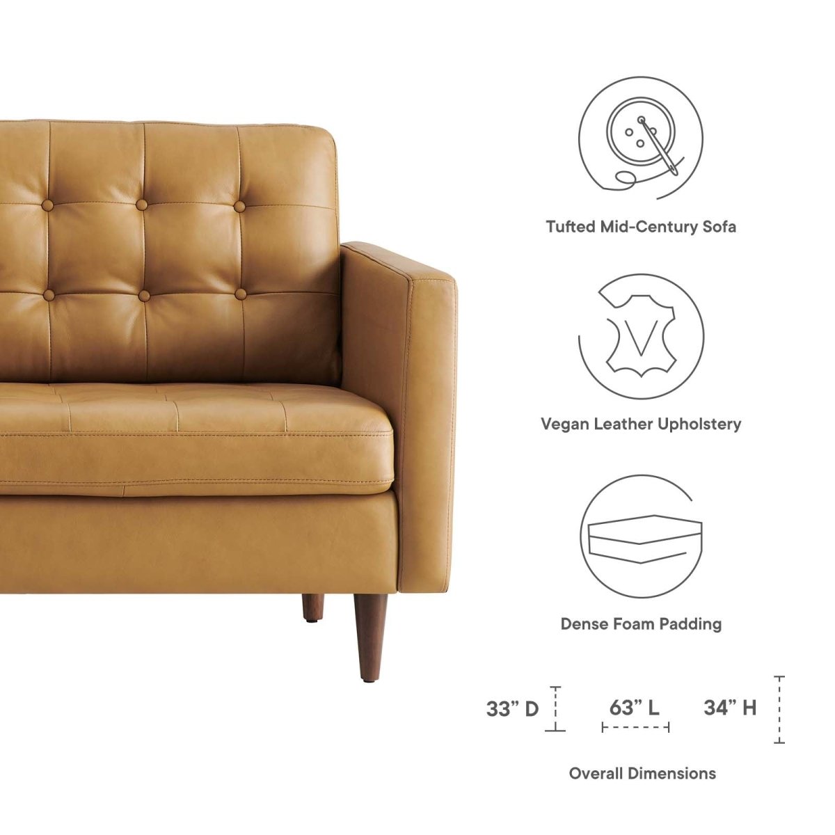 Exalt Tufted Leather Loveseat - BUILDMYPLACE