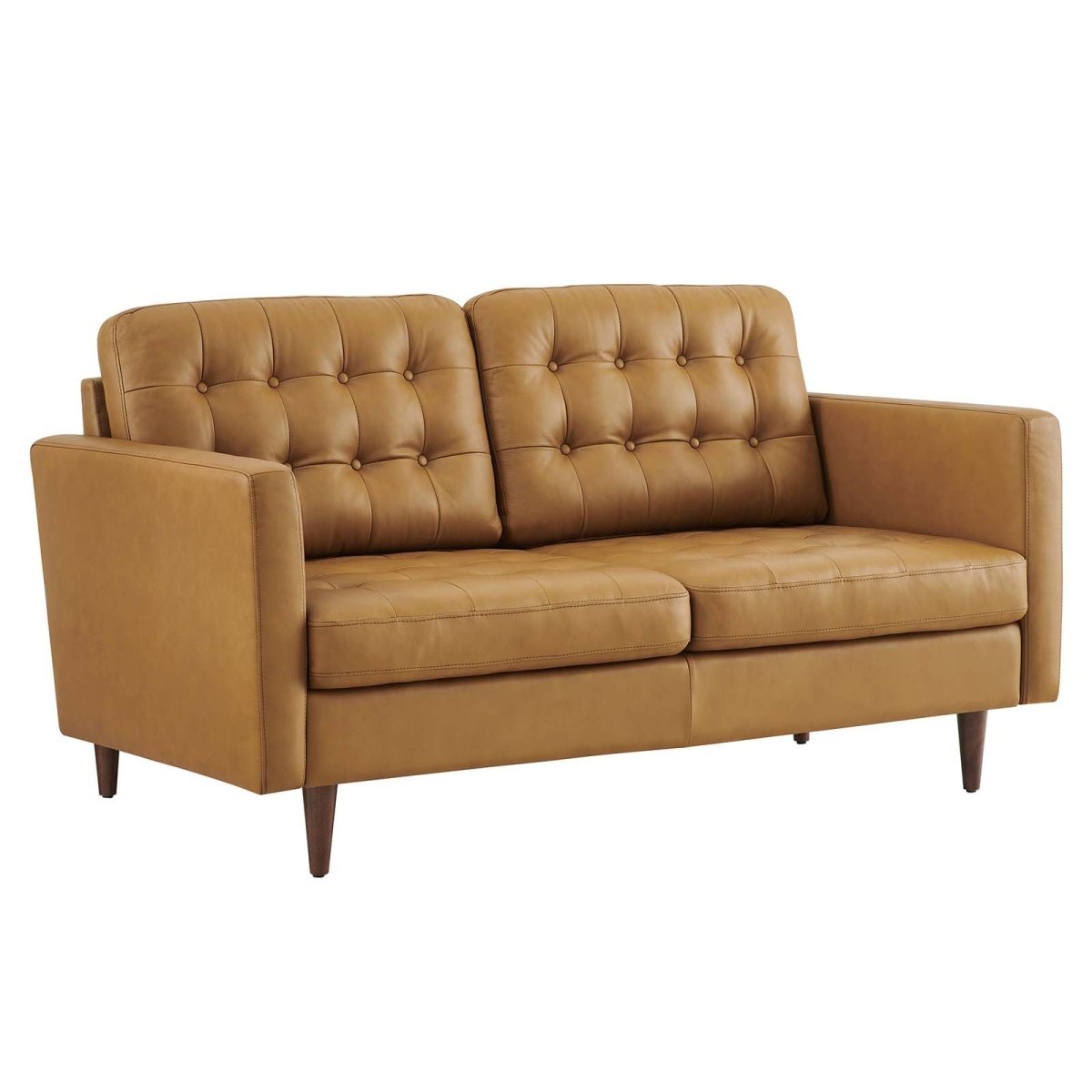 Exalt Tufted Leather Loveseat - BUILDMYPLACE