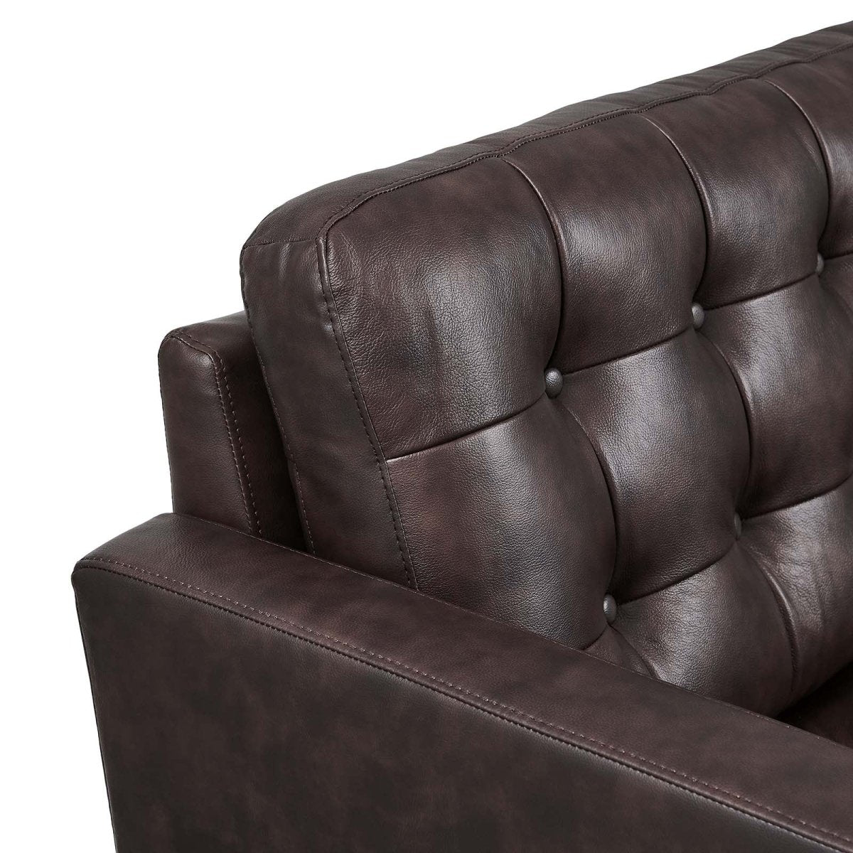 Exalt Tufted Leather Loveseat - BUILDMYPLACE