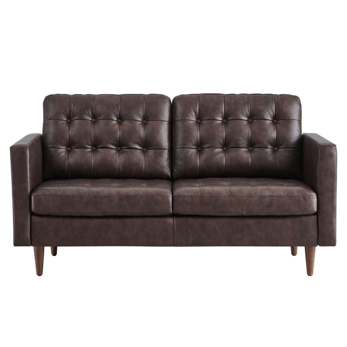 Exalt Tufted Leather Loveseat - BUILDMYPLACE