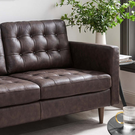 Exalt Tufted Leather Loveseat - BUILDMYPLACE