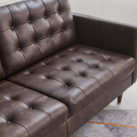 Exalt Tufted Leather Sofa - BUILDMYPLACE