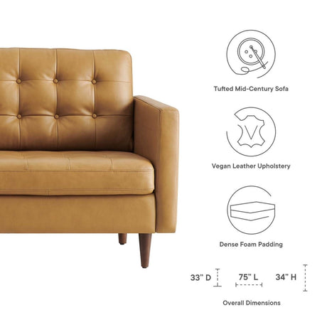 Exalt Tufted Leather Sofa - BUILDMYPLACE