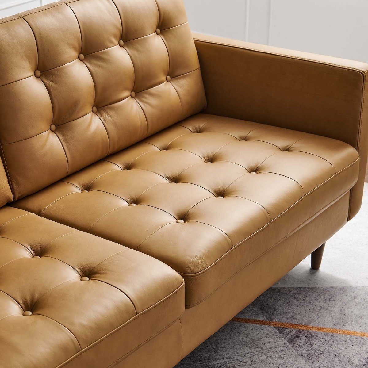 Exalt Tufted Leather Sofa - BUILDMYPLACE