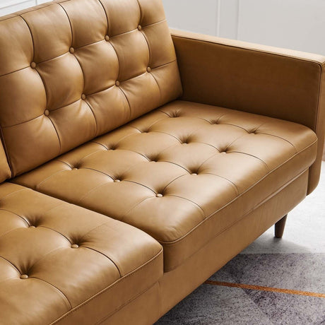 Exalt Tufted Leather Sofa - BUILDMYPLACE