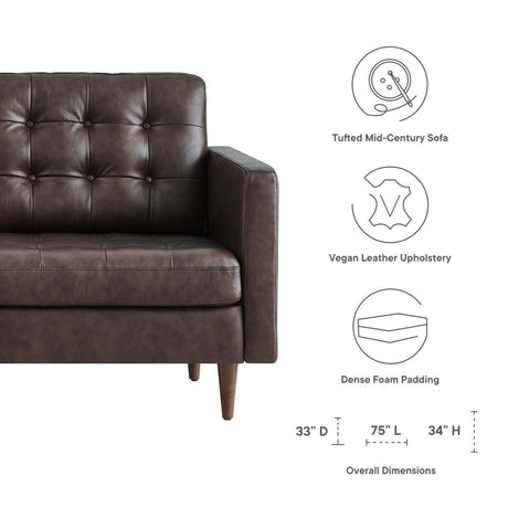 Exalt Tufted Leather Sofa - BUILDMYPLACE