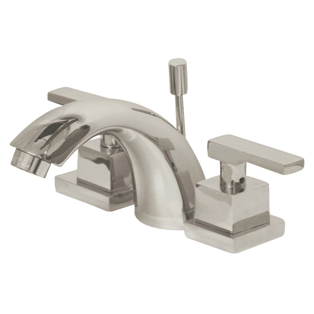 Executive Mini Two - handle 3 - Hole Deck Mount Widespread Bathroom Sink Faucet with Pop - Up Drain - BUILDMYPLACE