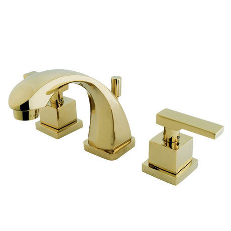 Executive Two - handle 3 - Hole Deck Mount Widespread Bathroom Sink Faucet With Pop - Up Drain Assembly - BUILDMYPLACE