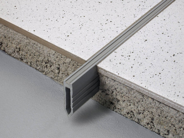 Expansion - And Movement Joint Profiles Gray 1 - 3/8 in. PVC Edge Trim for Thin Bed Installation. - BUILDMYPLACE