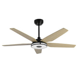 Explorer 52 in. (5 - Blade) Best Smart Ceiling Fan w/ Light & Remote, Black/Marble Pattern Finish, Works w/ Alexa/Google Home/Siri - LEDMyPlace