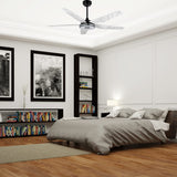 Explorer 52 in. (5 - Blade) Best Smart Ceiling Fan w/ Light & Remote, Black/Marble Pattern Finish, Works w/ Alexa/Google Home/Siri - LEDMyPlace