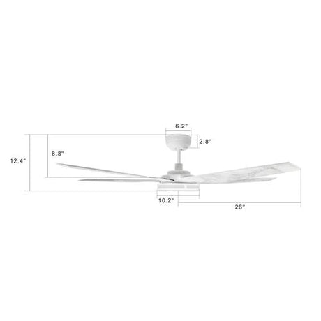 Explorer 52 In. 5 - Blade Outdoor Best Smart Ceiling Fan, White Marble Pattern with Dimmable Led Light, Remote Control, Alexa/google Home/Siri Compatible - LEDMyPlace