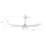 Explorer 52 In. 5 - Blade Outdoor Best Smart Ceiling Fan, White Marble Pattern with Dimmable Led Light, Remote Control, Alexa/google Home/Siri Compatible - LEDMyPlace