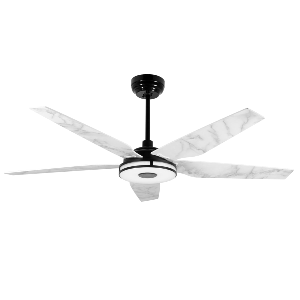 Explorer 52" In. 5 Blade Smart Ceiling Fan with Dimmable LED Light Kit Works with Remote Control, Wi - Fi apps and Voice control via Google Assistant/Alexa/Siri - BUILDMYPLACE