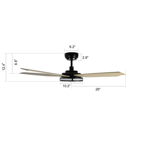 Explorer 52" In. 5 Blade Smart Ceiling Fan with Dimmable LED Light Kit Works with Remote Control, Wi - Fi apps and Voice control via Google Assistant/Alexa/Siri - BUILDMYPLACE