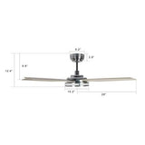 Explorer Silver/Wood 5 Blade Smart Ceiling Fan with Dimmable LED Light Kit Works with Remote Control, Wi - Fi apps and Voice control via Google Assistant/Alexa/Siri - BUILDMYPLACE