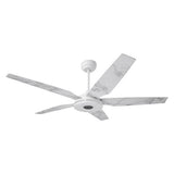 Explorer White/White marble 5 Blade Smart Ceiling Fan with Dimmable LED Light Kit Works with Remote Control, Wi - Fi apps and Voice control via Google Assistant/Alexa/Siri - BUILDMYPLACE