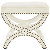 Expound Upholstered Nailhead Trim Performance Velvet Ottoman - Gray - BUILDMYPLACE