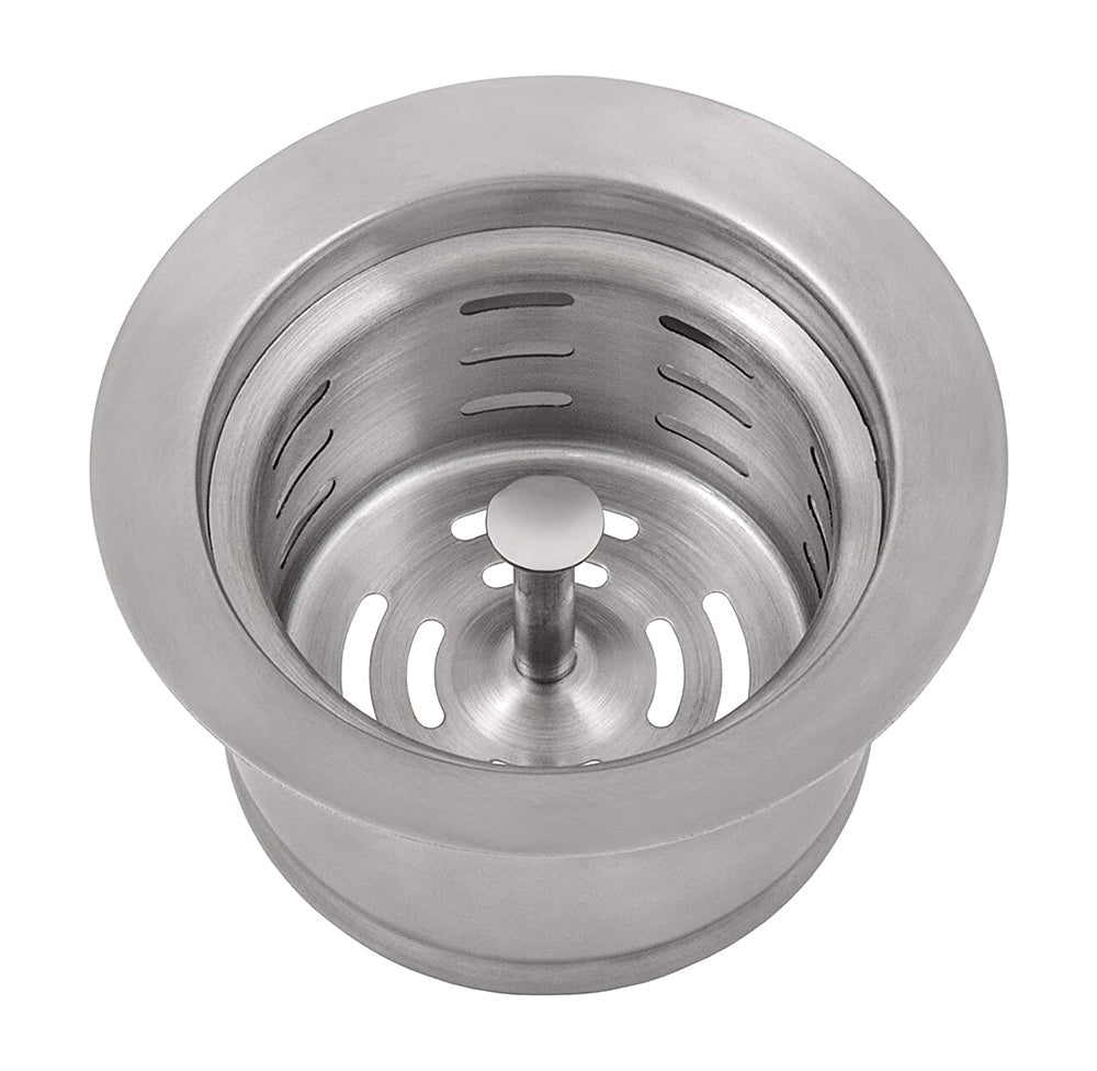 Extended Garbage Disposal Flange with Deep Basket Strainer for Kitchen Sinks - Stainless Steel - BUILDMYPLACE